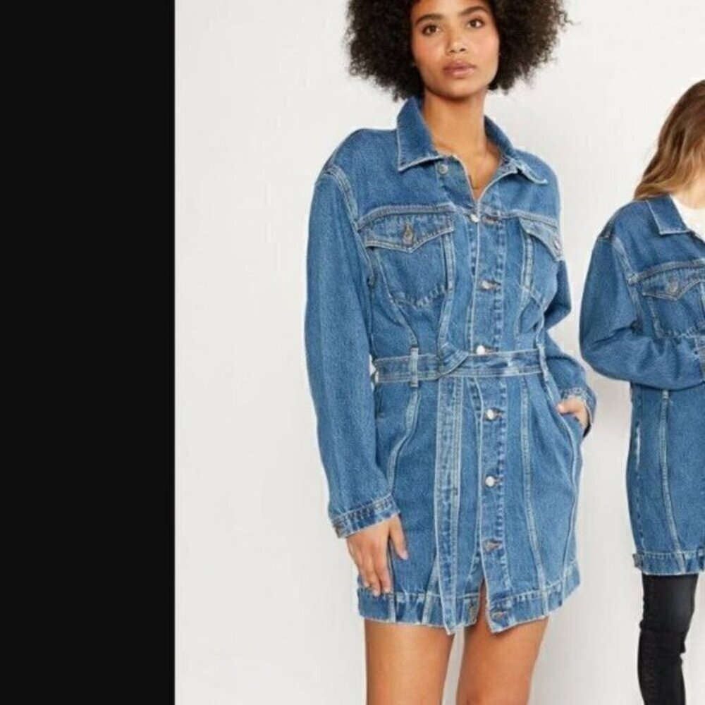 ÉTICA Mini Dress womens size small denim Joelle jacket dress - Picture 2 of 12